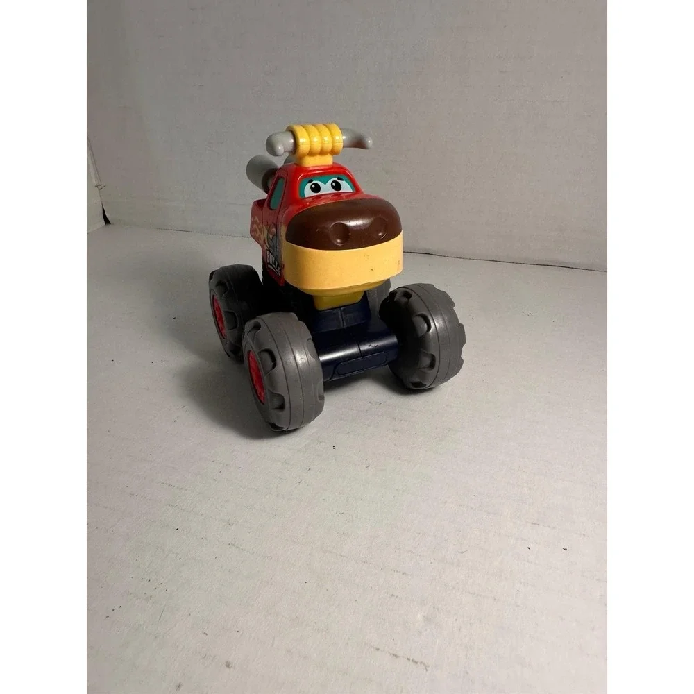 Bulls Monster Truck Plastic Toy Vehicle Red Gray Cartoon Character